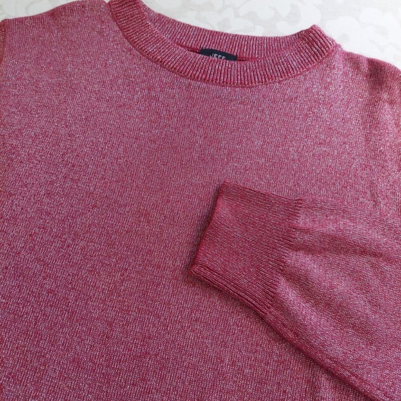Jeff Other - Jeff The Bennett Men's Crew Neck Sweater Wine Silver Lurex Size Large $198 NEW!